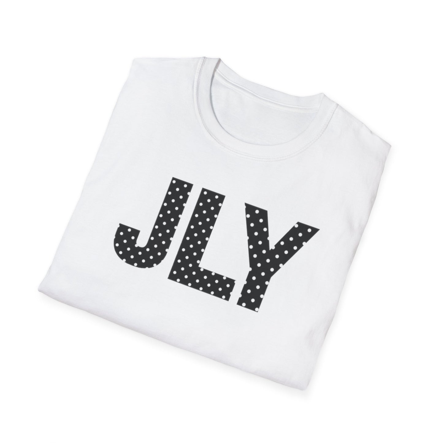 JLY Monogram T‑Shirt — Black Polka Dot