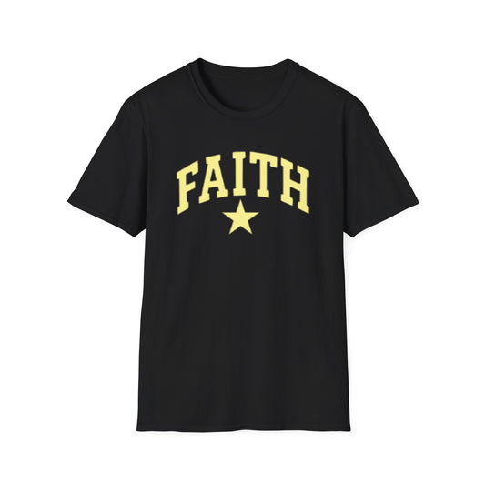 Faith Graphic T-Shirt — Yellow Lettering with Star