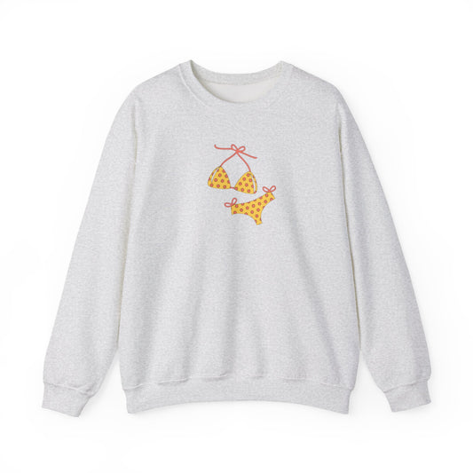 Yellow Polka Dot Bikini Crew neck — Cute Summer Beach Tee