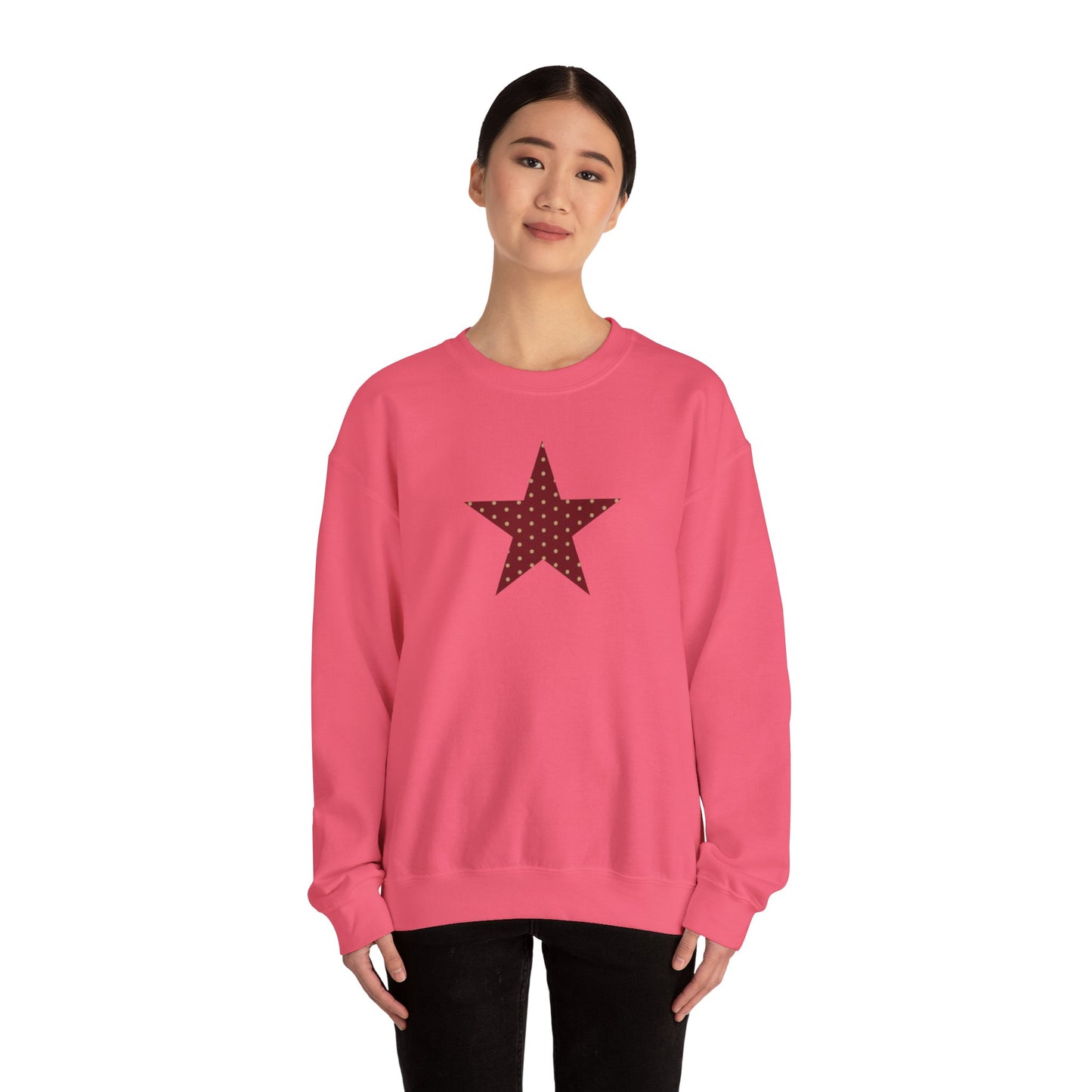 Garnet and Gold Polka Dot Star Crewneck