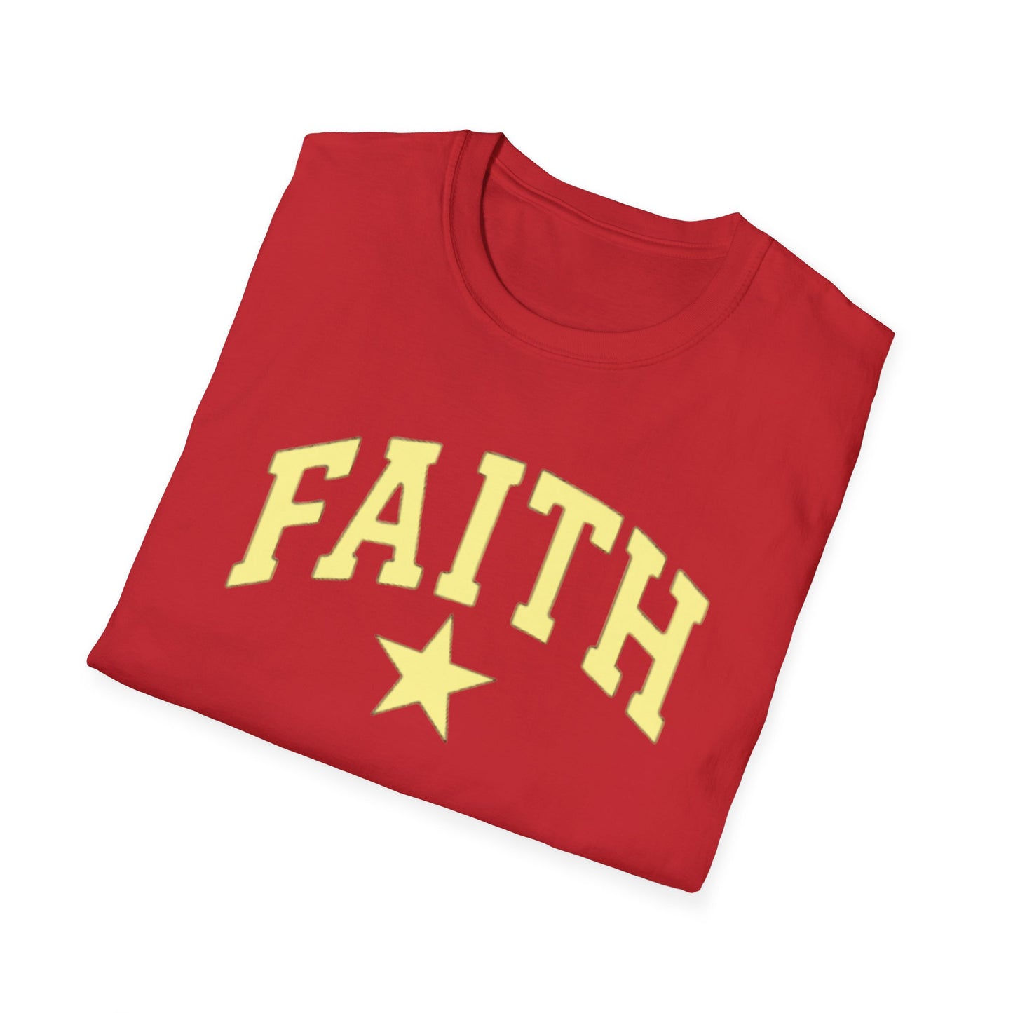 Faith Graphic T-Shirt — Yellow Lettering with Star