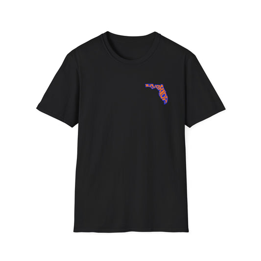 Florida State Outline T-Shirt — Orange & Blue 'Florida' Graphic Tee