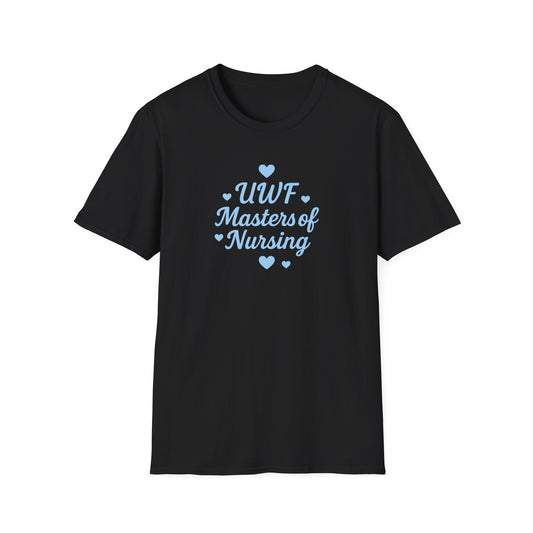 UWF Masters of Nursing T-Shirt — Light Blue Heart Nursing School Tee