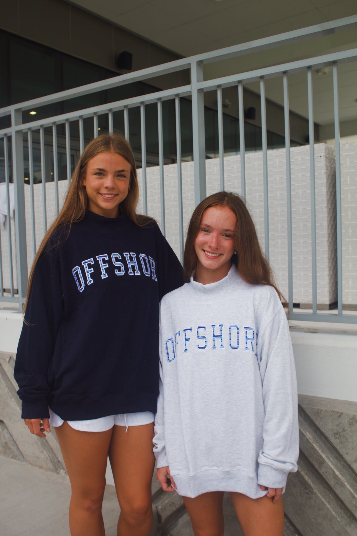 Offshore mockneck- ash grey with birthday stripes