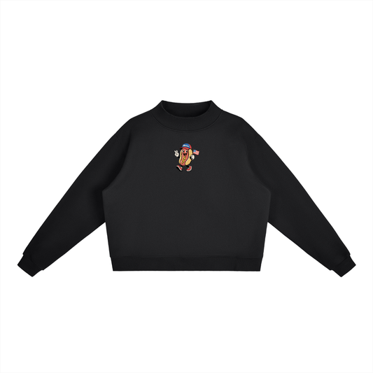 USA Hotdog Fleece Mock-Neck Crew Sweatshirt
