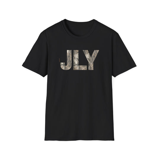 JLY Camouflage Initials T-Shirt — Camo Monogram Graphic Tee