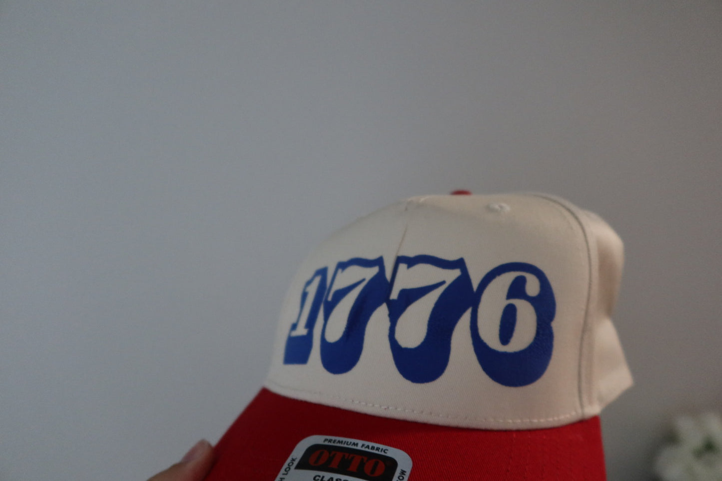 1776 HAT NATURAL WITH RED
