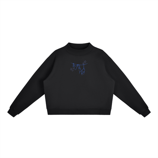 Faith Over Fear Fleece Mock-Neck Crew Sweatshirt