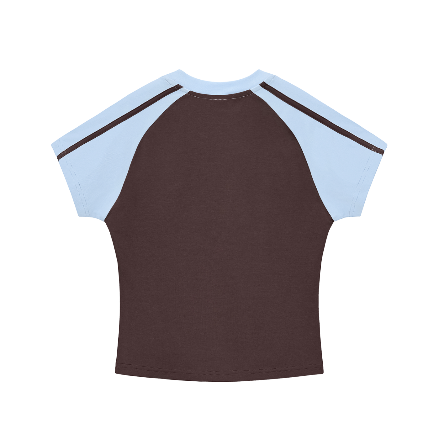 Logo Contrast Stripes Bodycon Raglan Sleeve T-Shirt
