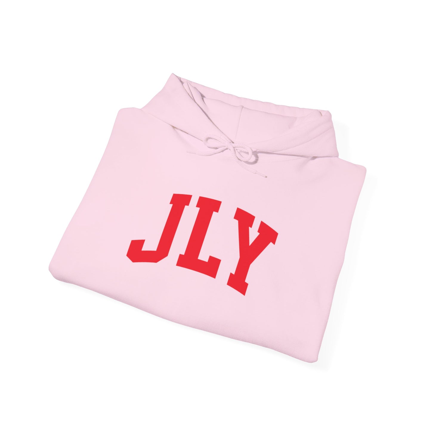 JLY Red Arch Hoodie — Minimal Collegiate Pullover