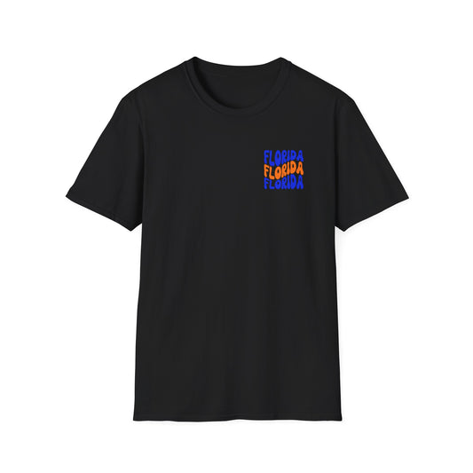 Florida Retro Wave T-Shirt — Colorful Repeat Logo Tee