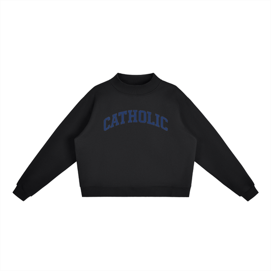 Catholic Essential Fleece Mock-Neck Crew Sweatshirt