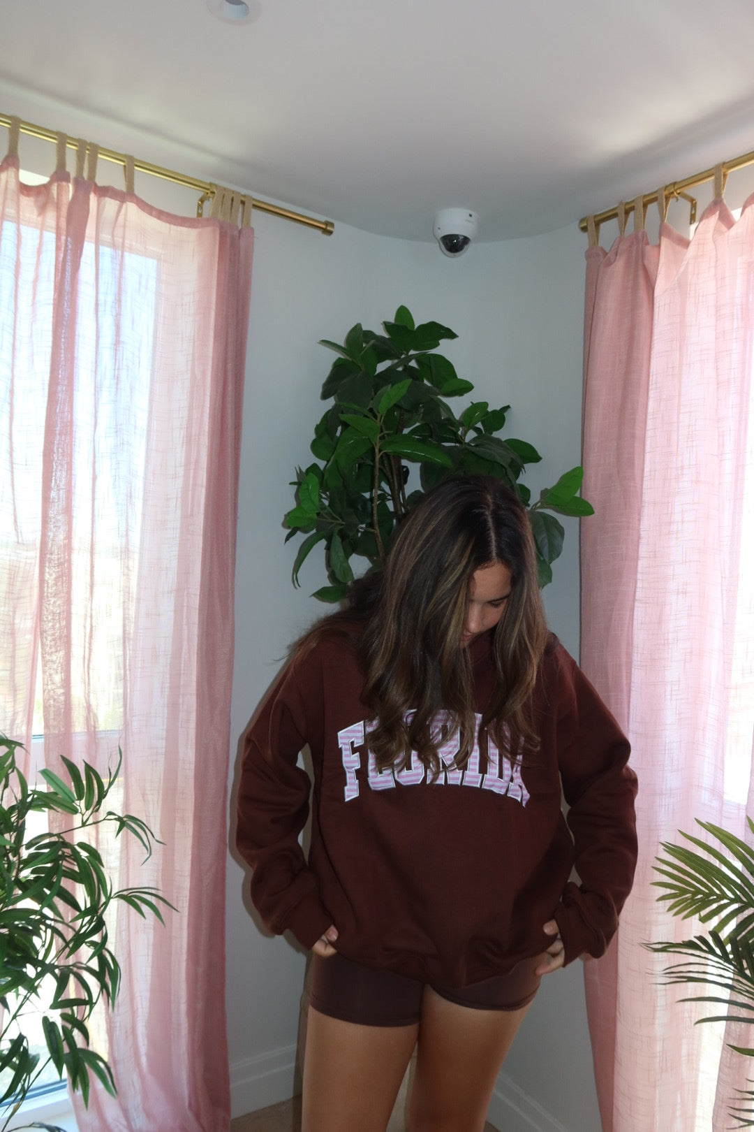 Florida cocoa kiss stripes mockneck