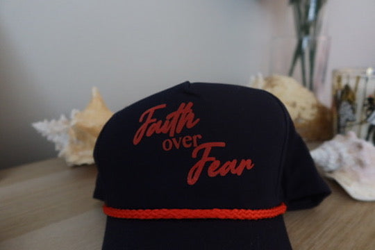 FAITH OVER FEAR- NAVY AND RED HAT