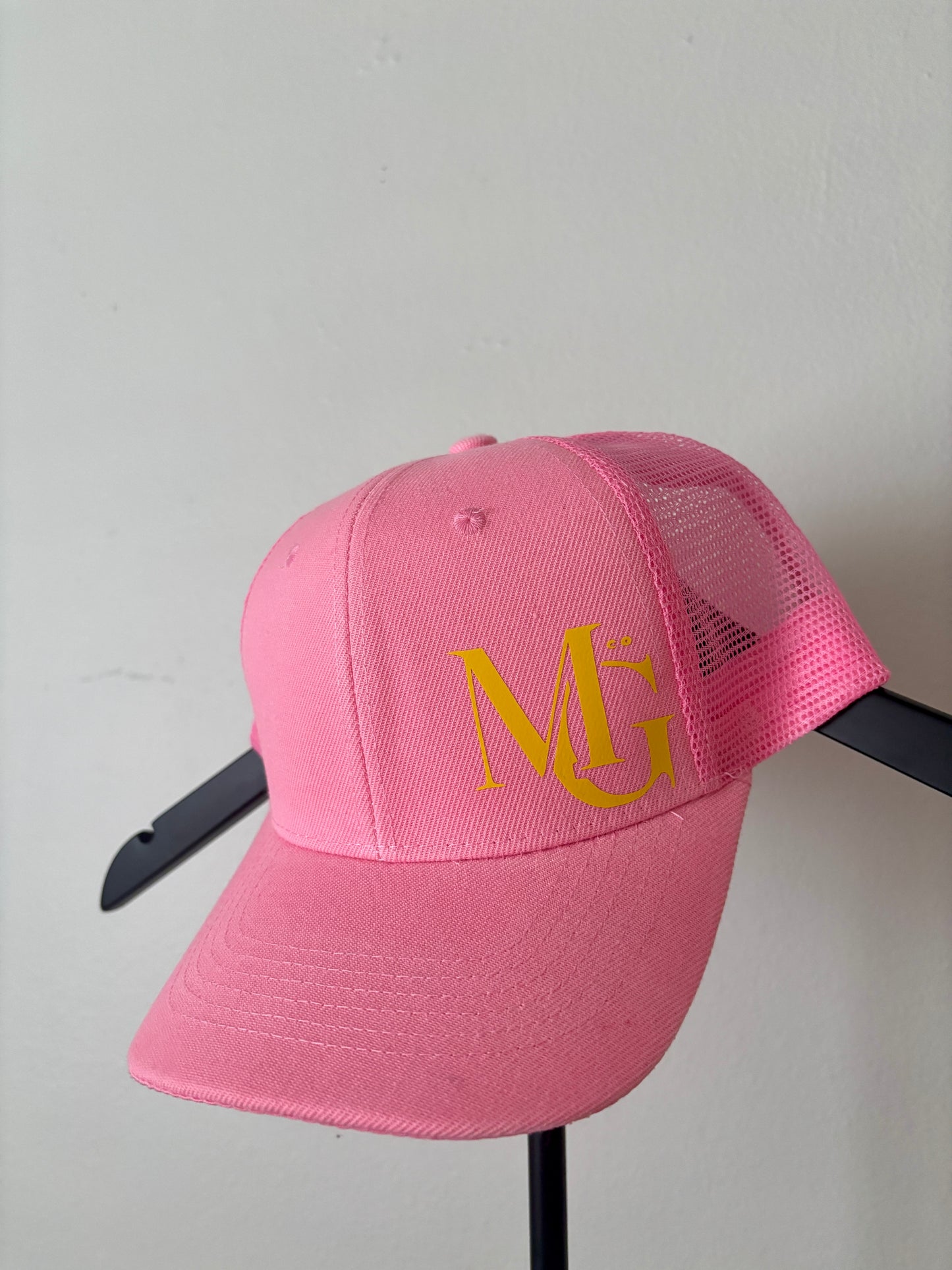 PINK AND YELLOW LOGO HAT