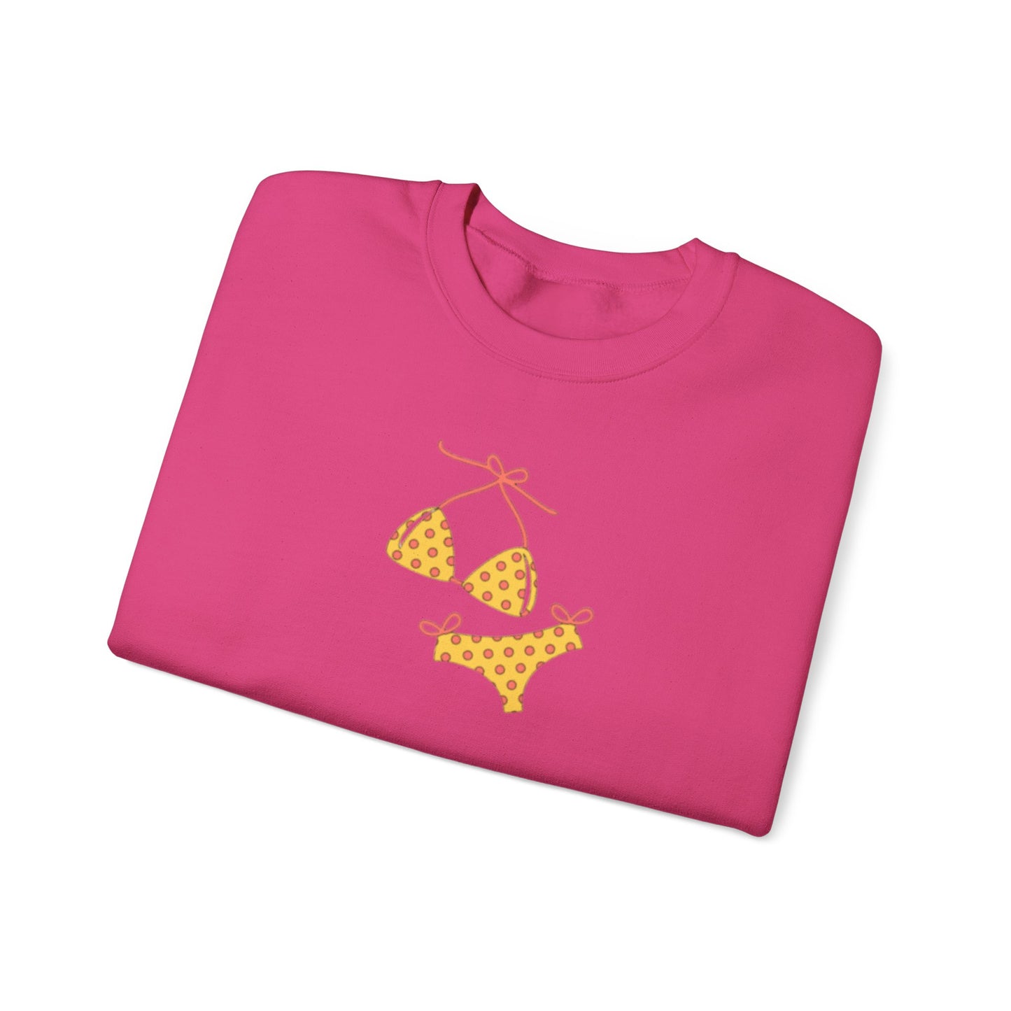 Yellow Polka Dot Bikini Crew neck — Cute Summer Beach Tee