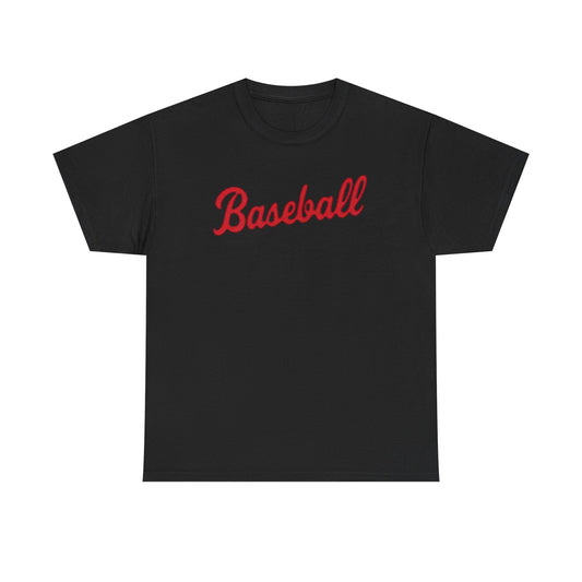Baseball Script Tee — Retro Red Baseball T‑Shirt
