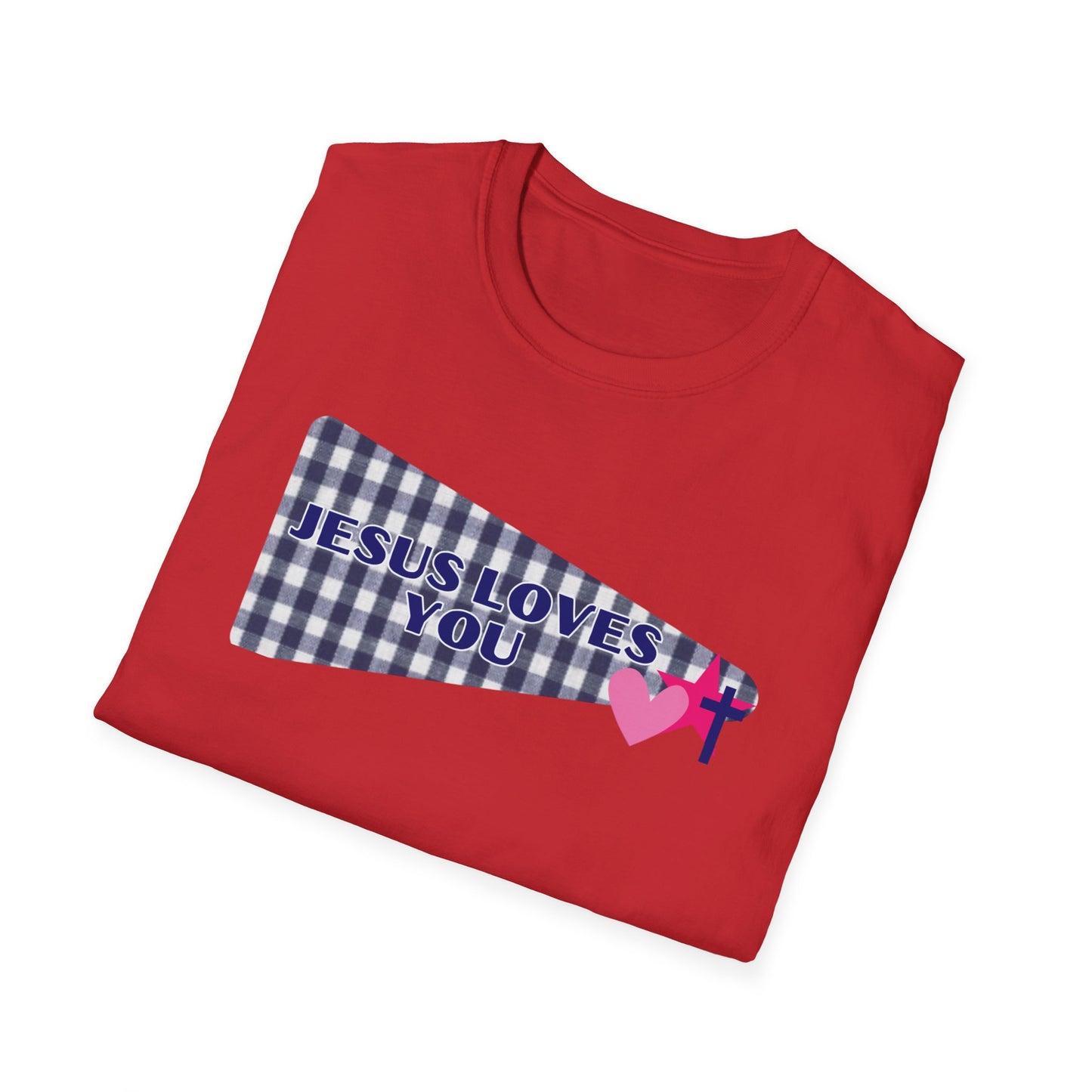 Jesus Loves You Pennant T-Shirt — Christian Faith Check Tee