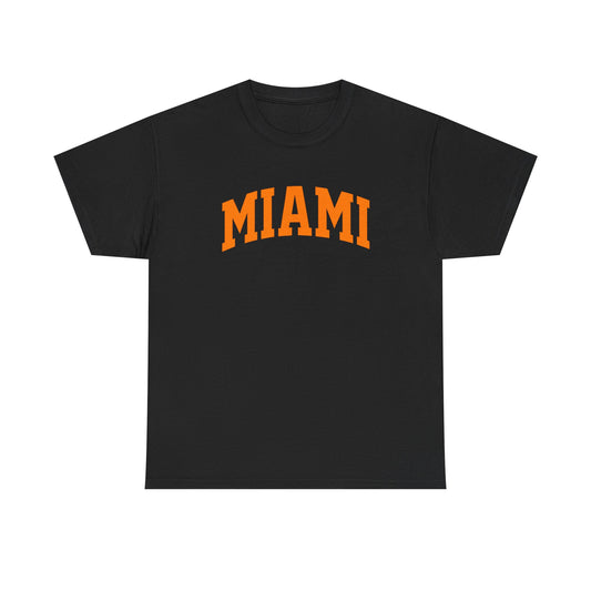 Miami Arch Tee — Retro Orange City Graphic T-Shirt