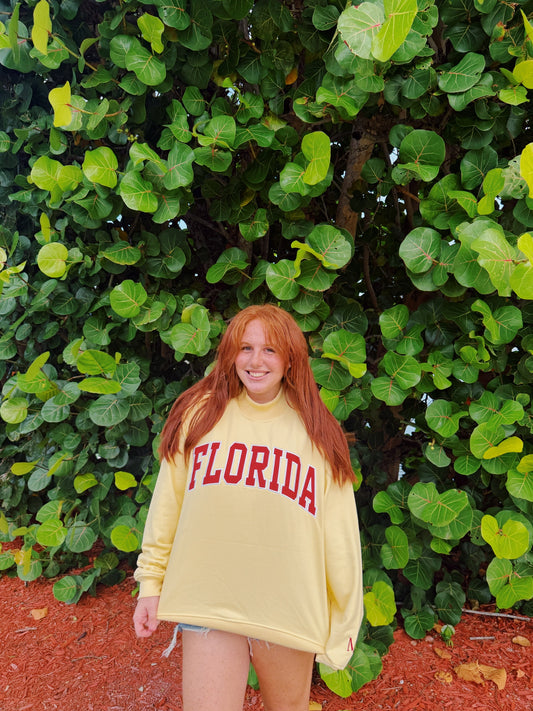 FLORIDA- GOLD WITH GARNET MOCK NECK