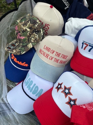 LAND OF THE FREE BECAUSE OF THE BRAVE-DENIM HAT