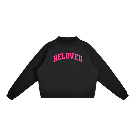 Beloved Essential Fleece Mock-Neck Crew Sweatshirt