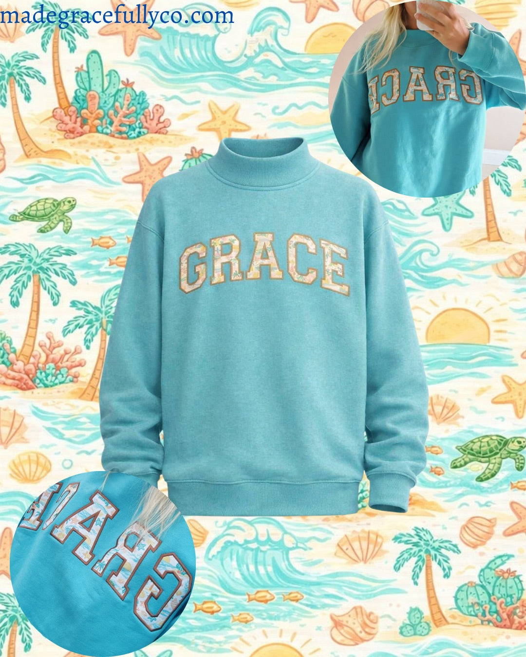 GRACE- COASTAL CRUSH MOCK NECK **PREORDER**