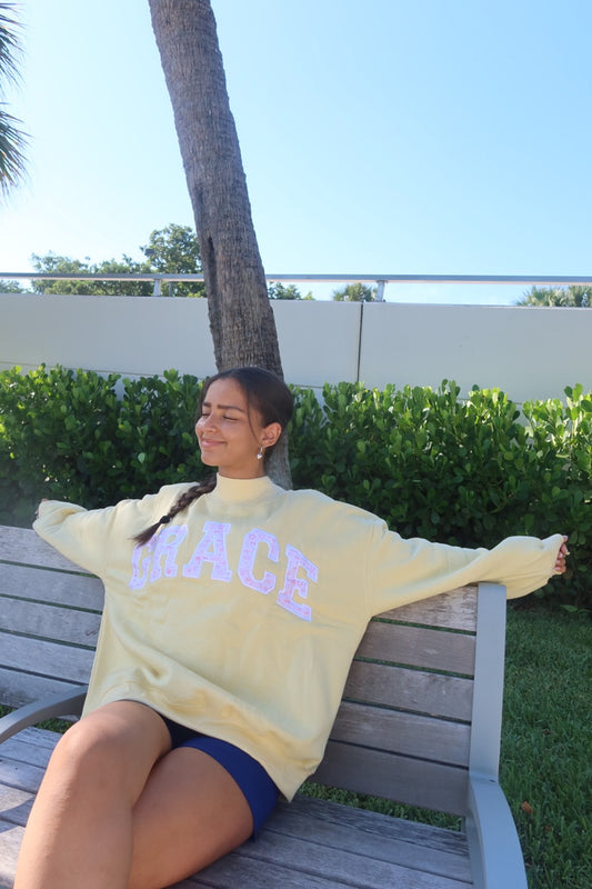 Grace- Coastal Sunrise Mock Neck
