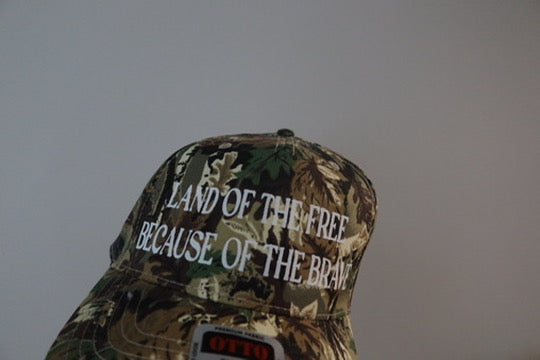 LAND OF THE FREE BECAUSE OF THE BRAVE-CAMO HAT