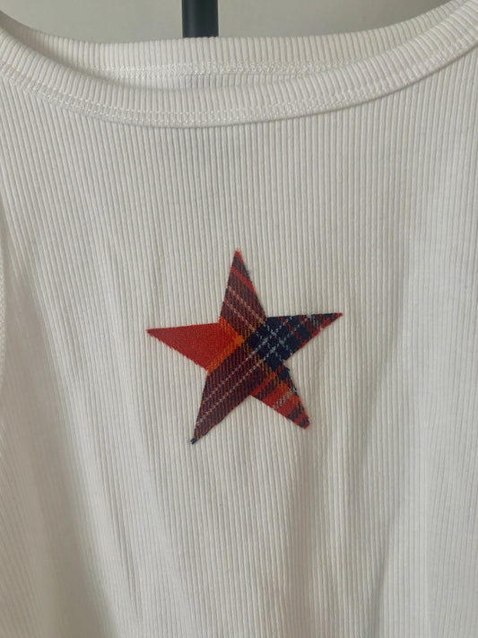 ORANGE AND BLUE STAR TANK TOP S/M