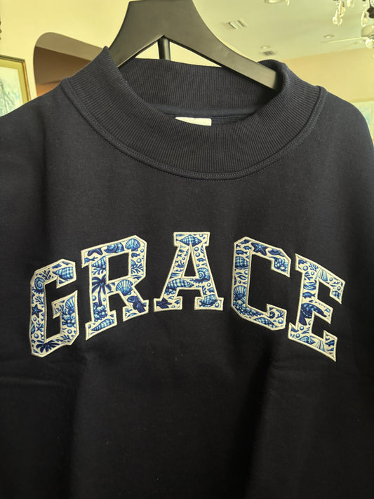 GRACE COASTAL NAVY MOCK NECK L/XL FLEECE