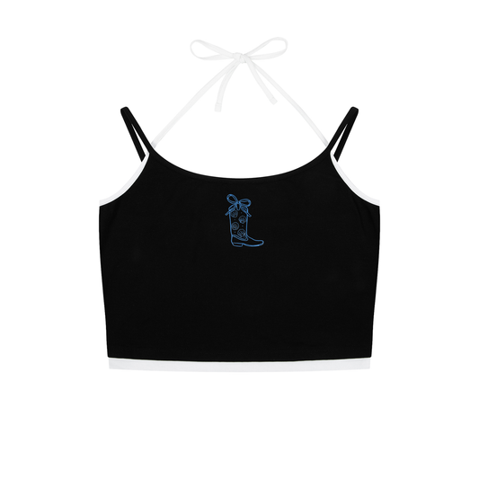 Coastal Boot Contrast Binding Halter Tank Top