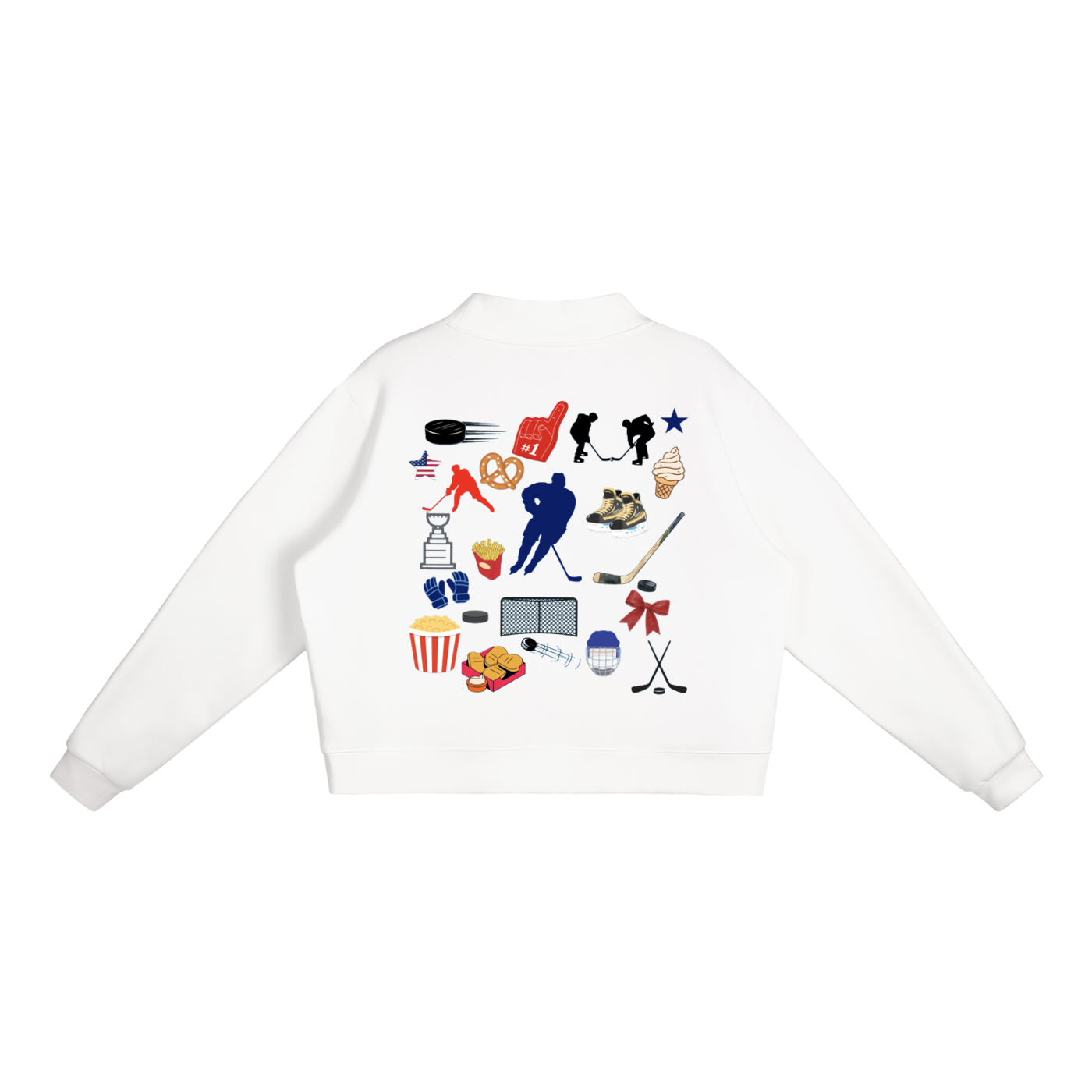 All Star Hockey Essential Fleece Mock-Neck Crew Sweatshirt