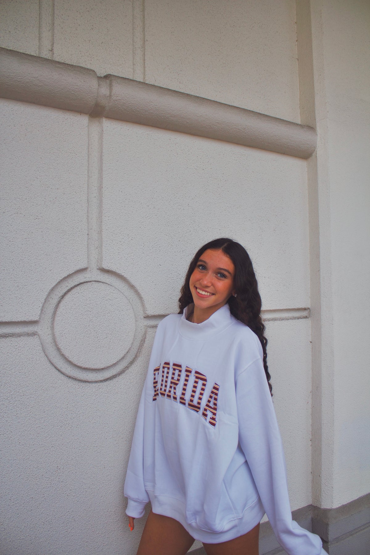 GARNET AND GOLD STRIPE FLORIDA MOCKNECK