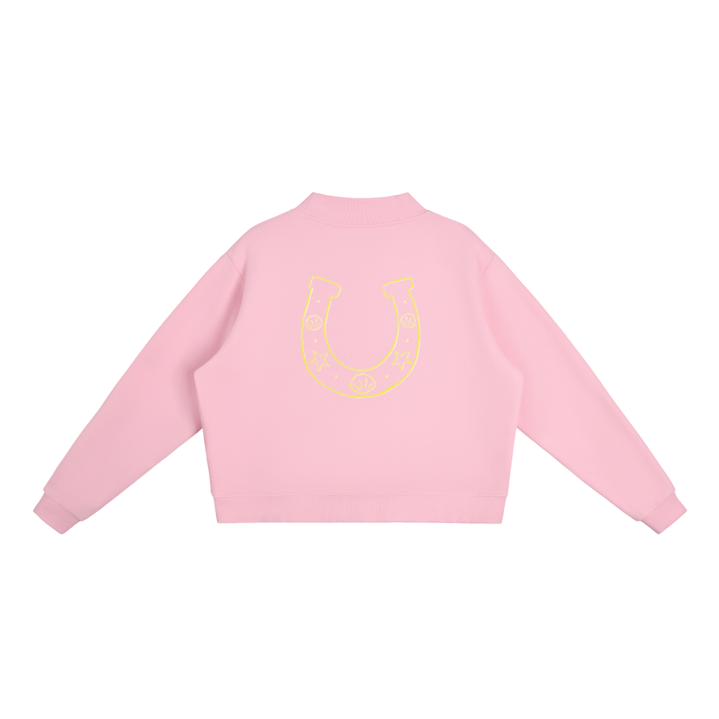 Coastal Luck Essential Fleece Mock-Neck Crew Sweatshirt