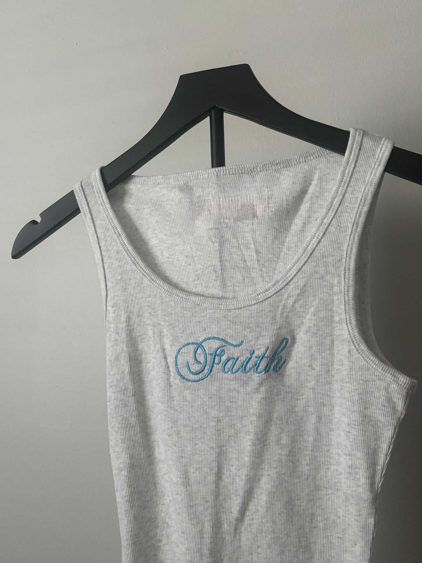 BLUE FAITH EMBROIDERED TANK TOP S/M
