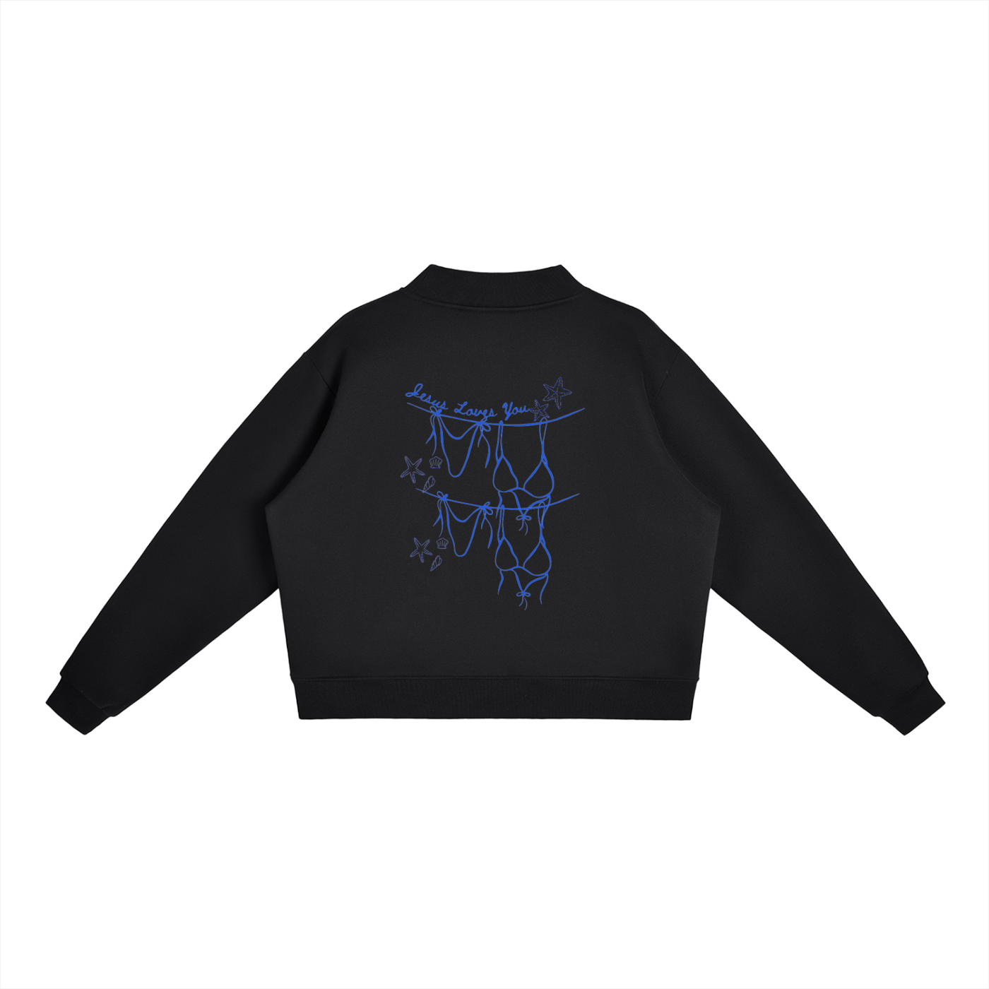 Jesus Loves You Bikini Essential Fleece Mock-Neck Crew Sweatshirt