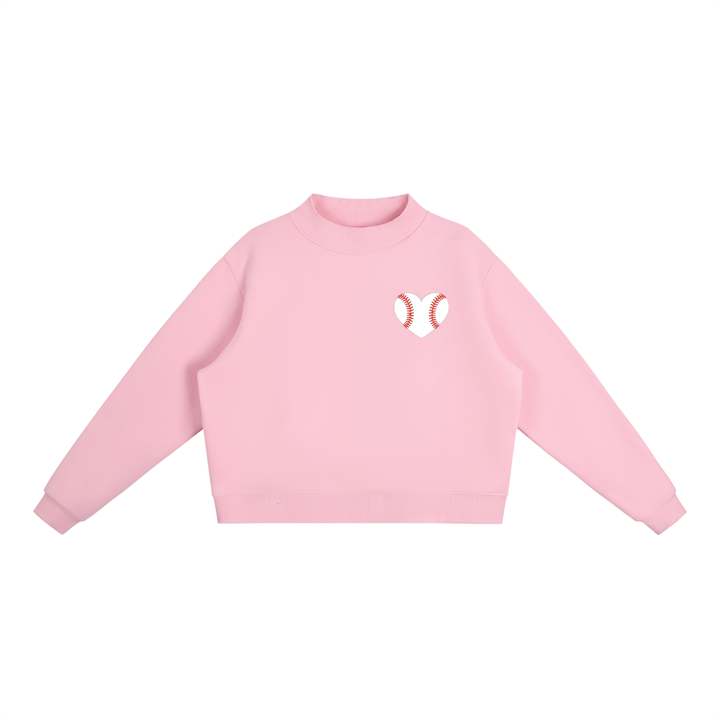Baseball All American Essential Fleece Mock-Neck Crew Sweatshirt