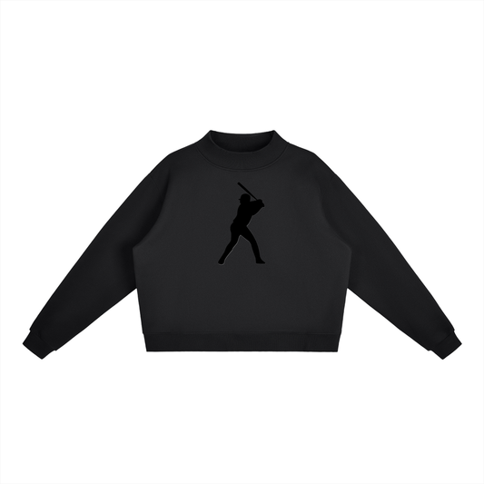 Baseball Essential Fleece Mock-Neck Crew Sweatshirt