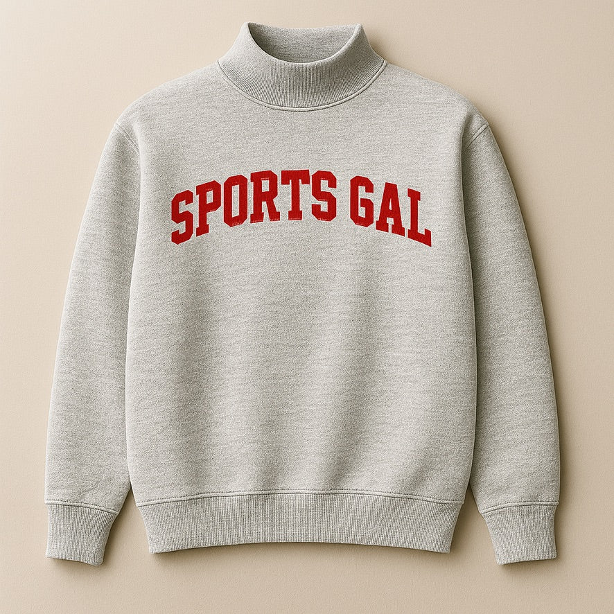 CUSTOM PUFF PRINT MOCK NECK