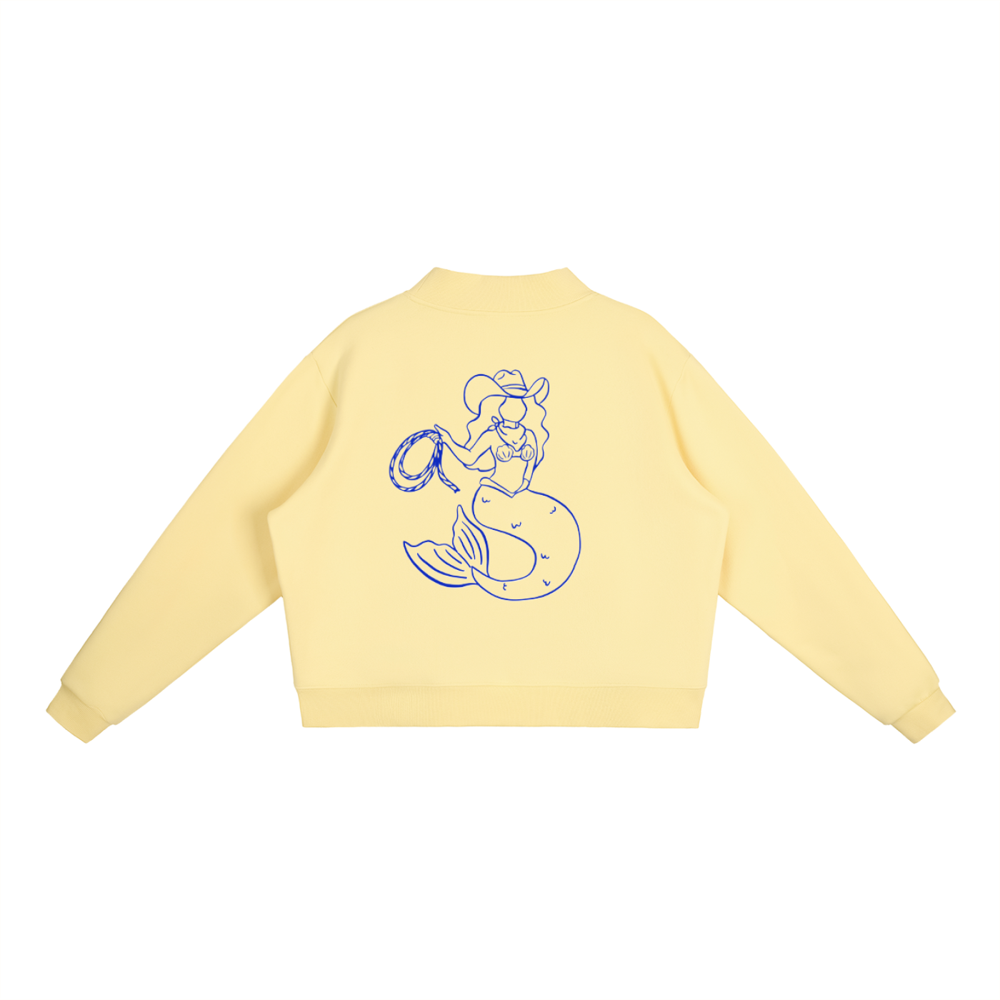 Coastal Mermaid Essential Fleece Mock-Neck Crew Sweatshirt