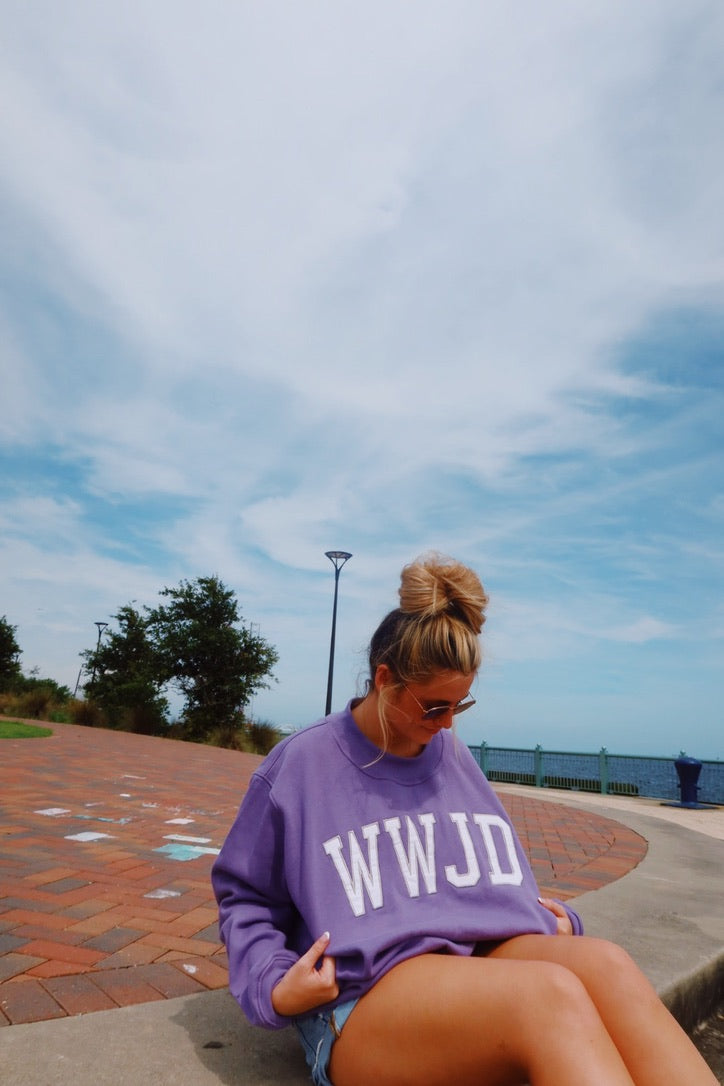 WWJD MOCK NECK PURPLE CRUSH