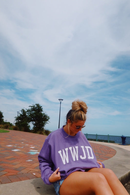 WWJD MOCK NECK PURPLE CRUSH