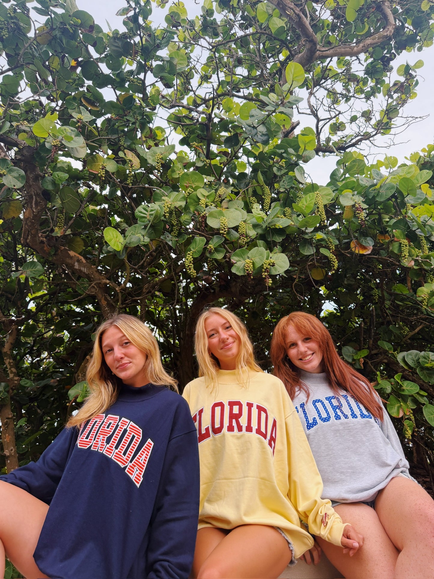 FLORIDA- NAVY AND ORANGE STRIPES MOCK NECK
