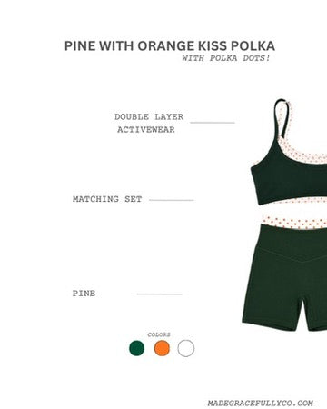 PINE AND ORANGE POLKA DOUBLE LAYER ACTIVEWEAR *SET*