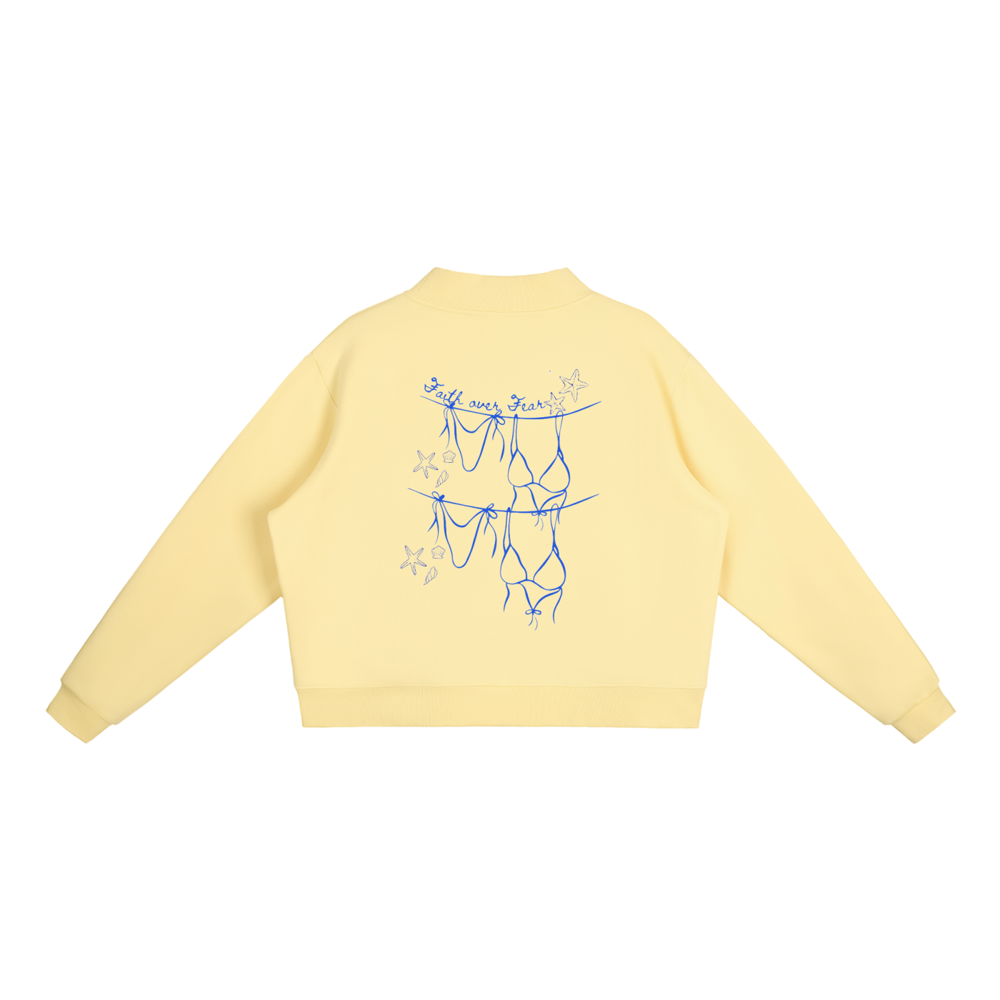 Faith Over Fear Fleece Mock-Neck Crew Sweatshirt