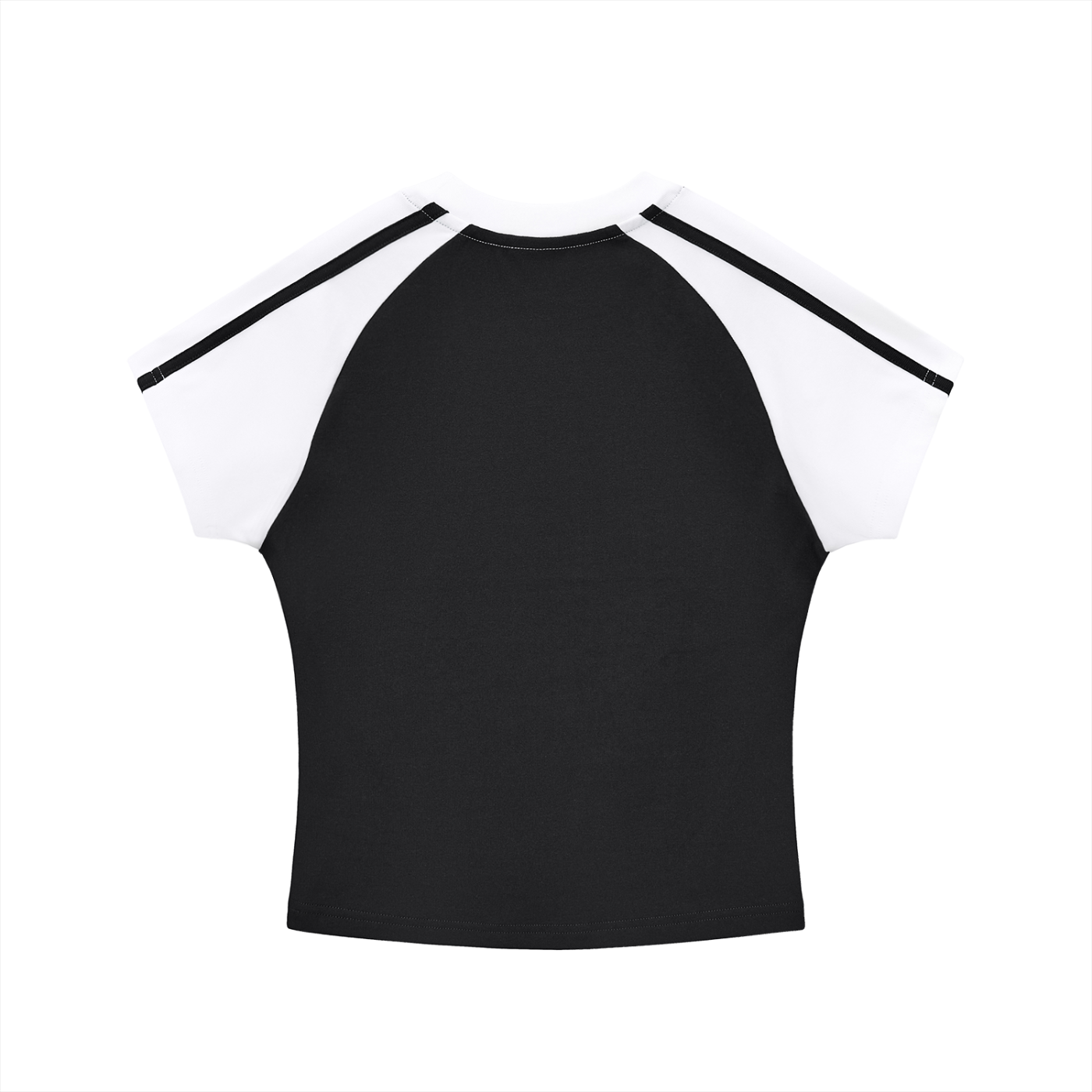 Logo Contrast Stripes Bodycon Raglan  Sleeve T-Shirt
