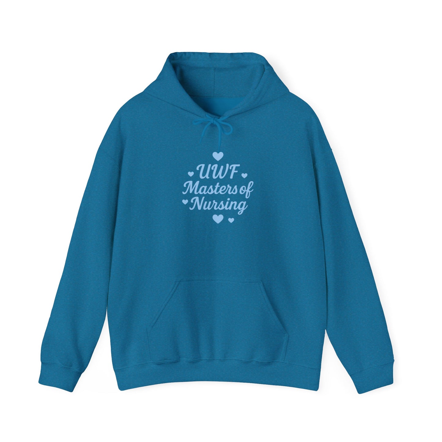 UWF Masters of Nursing Hoodie — Light Blue Heart Nursing School Sweatshirt