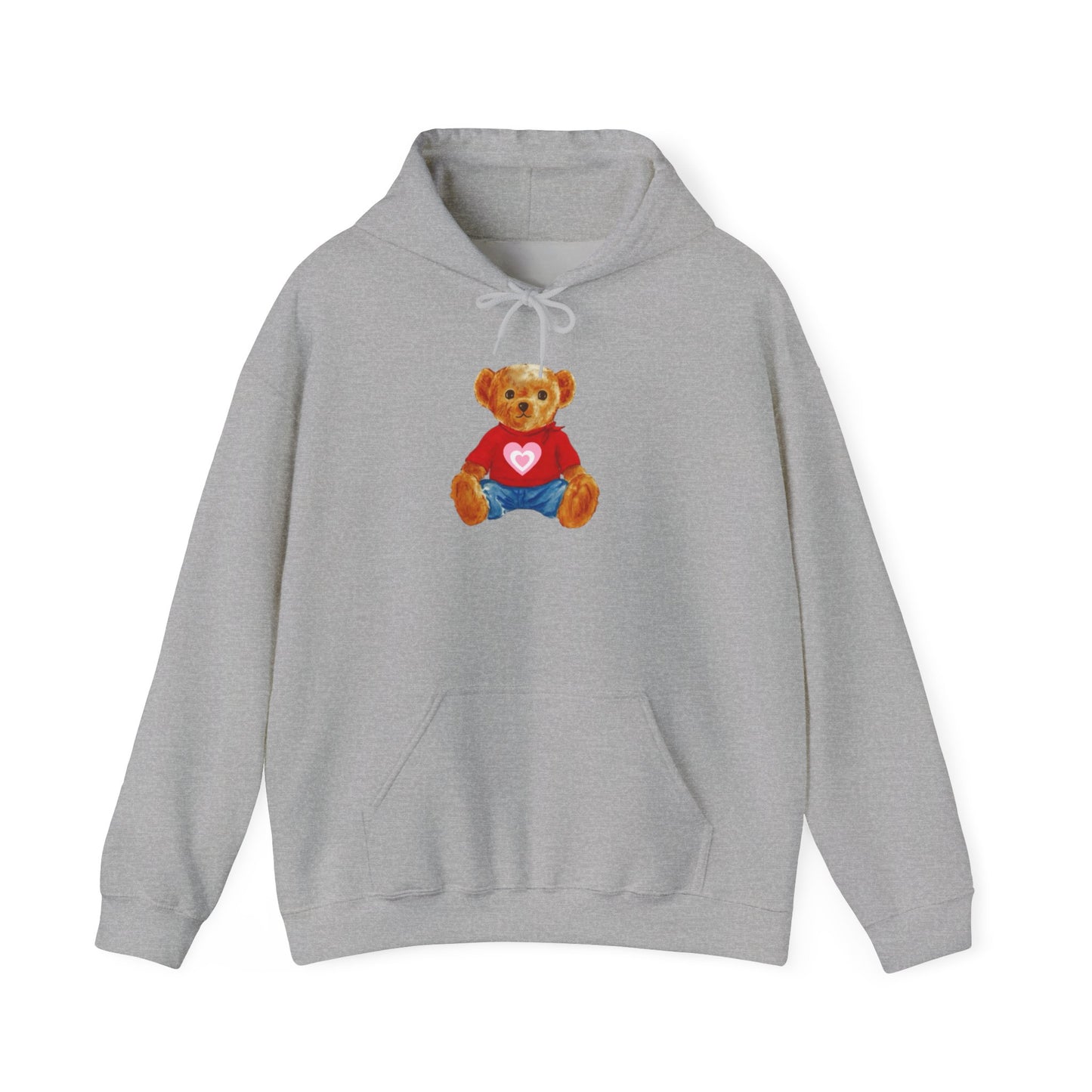 Teddy Bear Hoodie — Cute Heart Graphic