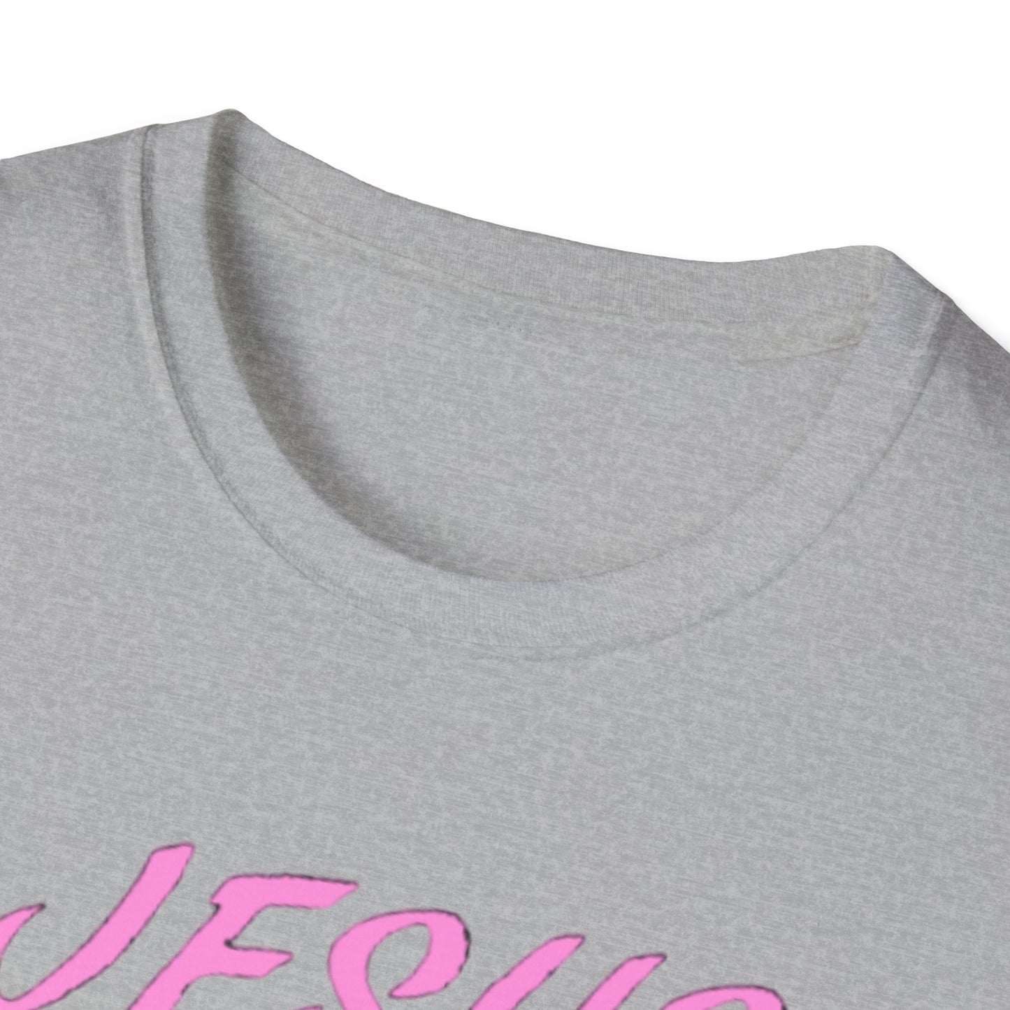 Jesus Saves Pink Script T-Shirt — Christian Faith Graphic Tee
